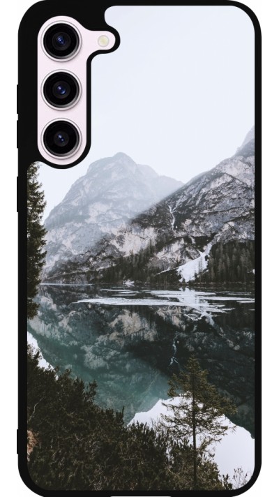 Samsung Galaxy S23+ Case Hülle - Silikon schwarz Winter 22 snowy mountain and lake