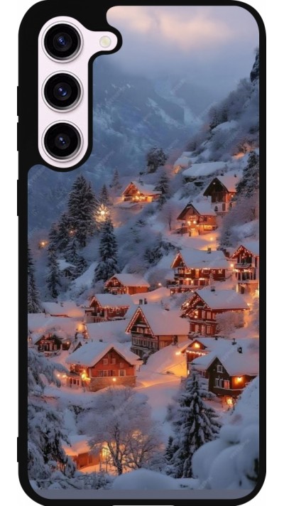 Samsung Galaxy S23+ Case Hülle - Silikon schwarz Winter 25 Winter snowy village