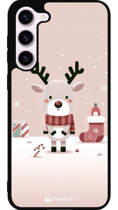 Coque Samsung Galaxy S23+ - Silicone rigide noir Noël 2023 Choupinette Renne