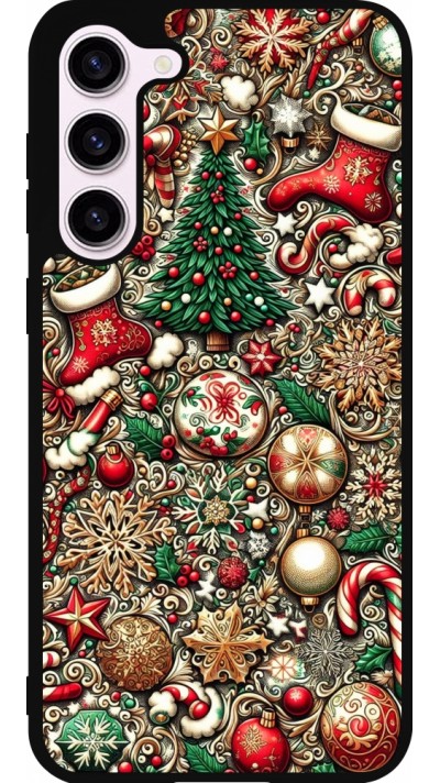 Samsung Galaxy S23+ Case Hülle - Silikon schwarz Weihnachten 2023 Mikromuster