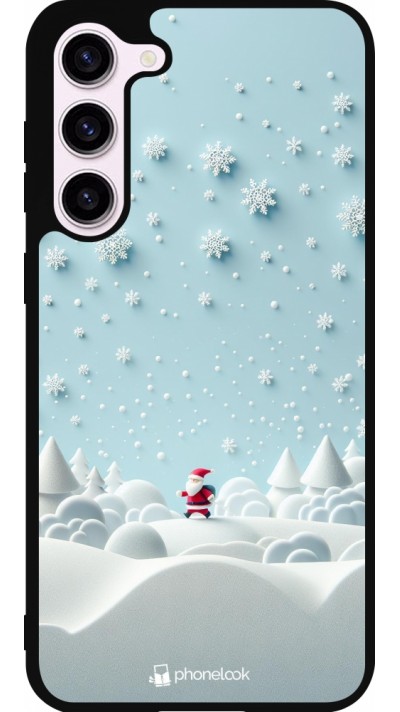 Coque Samsung Galaxy S23+ - Silicone rigide noir Noël 2023 Petit Père Flocon