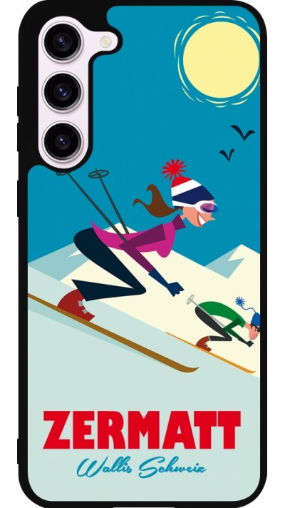 Samsung Galaxy S23+ Case Hülle - Silikon schwarz Zermatt Ski Downhill