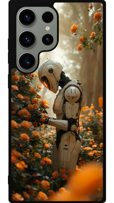 Coque Samsung Galaxy S23 Ultra - Silicone rigide noir Astronaut flowers 2025