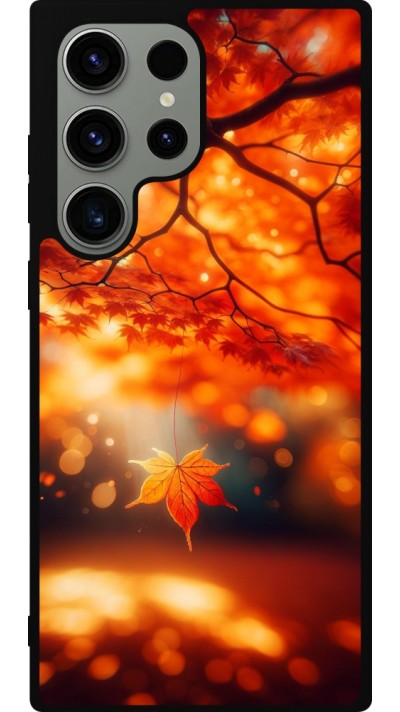Coque Samsung Galaxy S23 Ultra - Silicone rigide noir Automne Magique Orange
