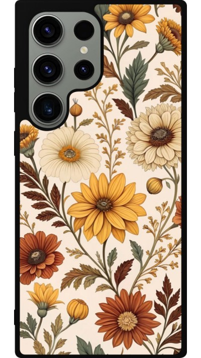 Coque Samsung Galaxy S23 Ultra - Silicone rigide noir Autumn 25 Flower pattern