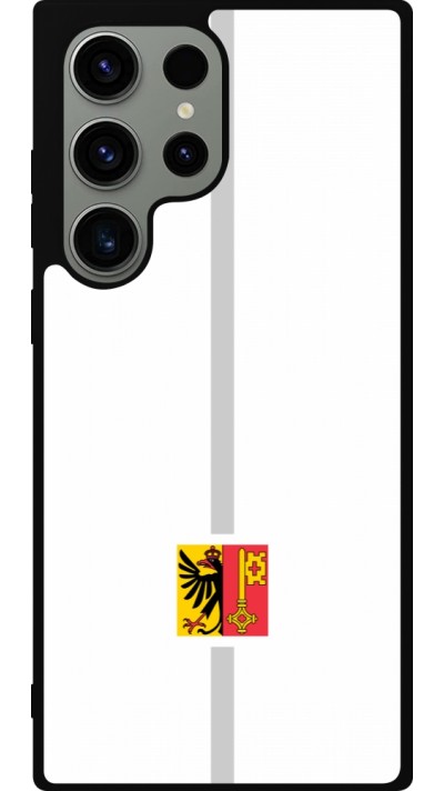 Coque Samsung Galaxy S23 Ultra - Silicone rigide noir Canton GE blanc