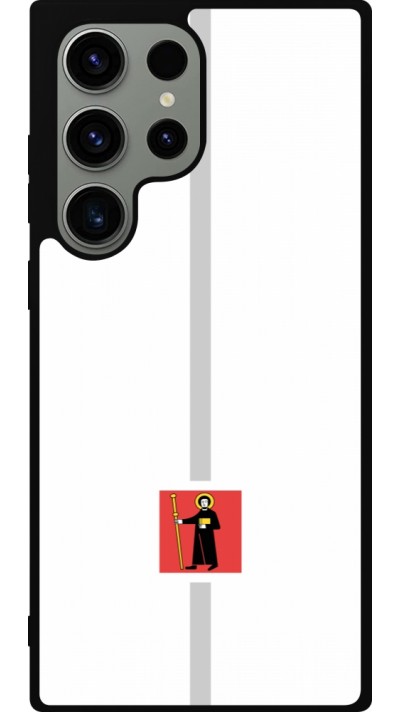 Coque Samsung Galaxy S23 Ultra - Silicone rigide noir Canton GL blanc