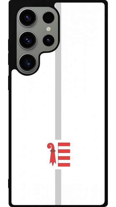 Coque Samsung Galaxy S23 Ultra - Silicone rigide noir Canton JU blanc