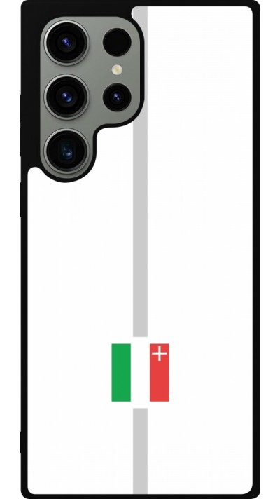 Coque Samsung Galaxy S23 Ultra - Silicone rigide noir Canton NE blanc