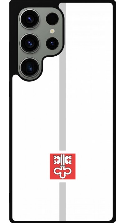 Coque Samsung Galaxy S23 Ultra - Silicone rigide noir Canton NW blanc