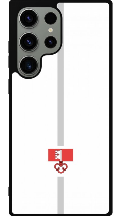 Coque Samsung Galaxy S23 Ultra - Silicone rigide noir Canton OW blanc