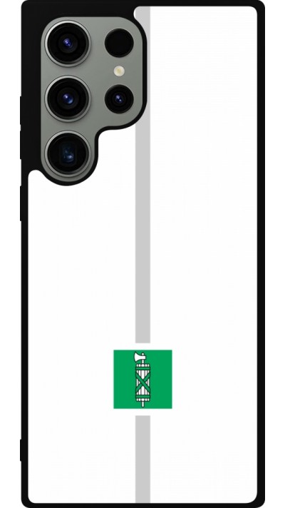 Coque Samsung Galaxy S23 Ultra - Silicone rigide noir Canton SG blanc