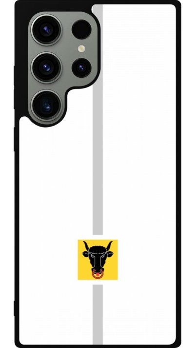 Coque Samsung Galaxy S23 Ultra - Silicone rigide noir Canton UR blanc