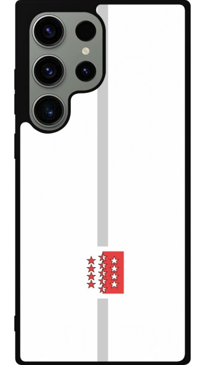 Coque Samsung Galaxy S23 Ultra - Silicone rigide noir Canton VS blanc