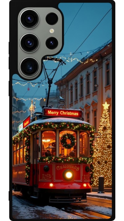 Coque Samsung Galaxy S23 Ultra - Silicone rigide noir Christmas 25 Xmas Train