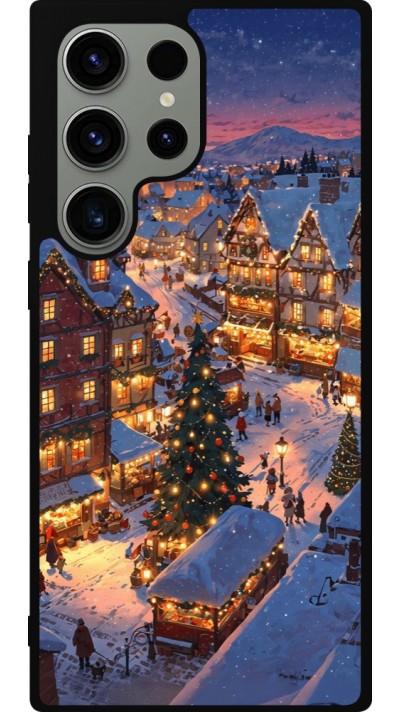 Coque Samsung Galaxy S23 Ultra - Silicone rigide noir Christmas 25 Xmas Village
