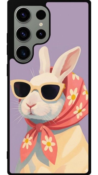 Samsung Galaxy S23 Ultra Case Hülle - Silikon schwarz Easter 2026 Rabbit with scarf