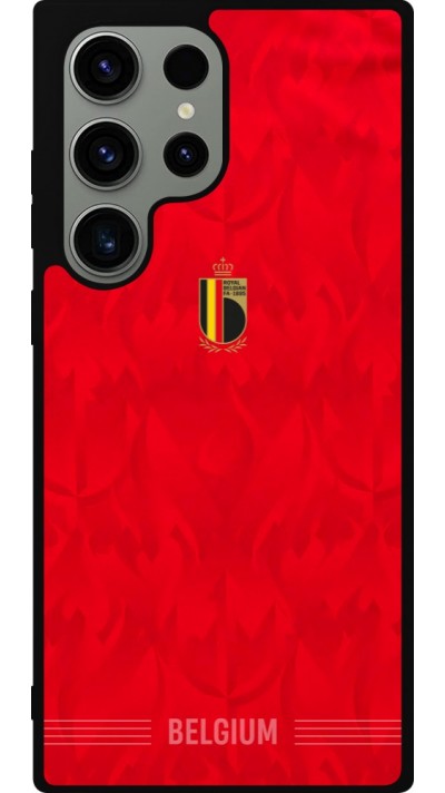 Samsung Galaxy S23 Ultra Case Hülle - Silikon schwarz Belgien 2026 personalisierbares Fussballtrikot