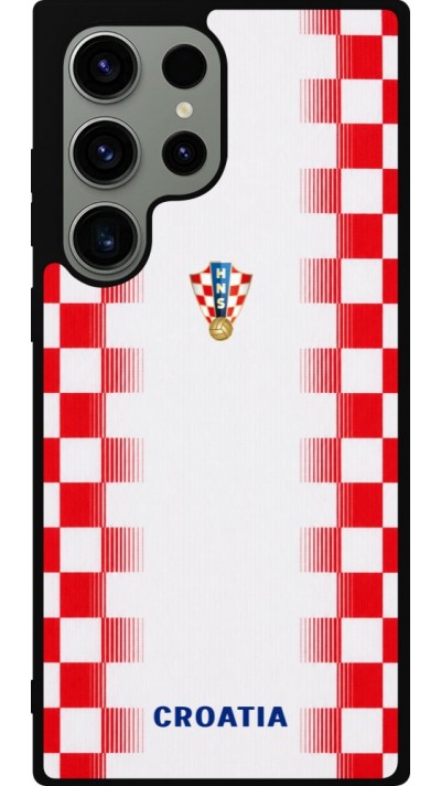 Samsung Galaxy S23 Ultra Case Hülle - Silikon schwarz Kroatien 2026 personalisierbares Fussballtrikot