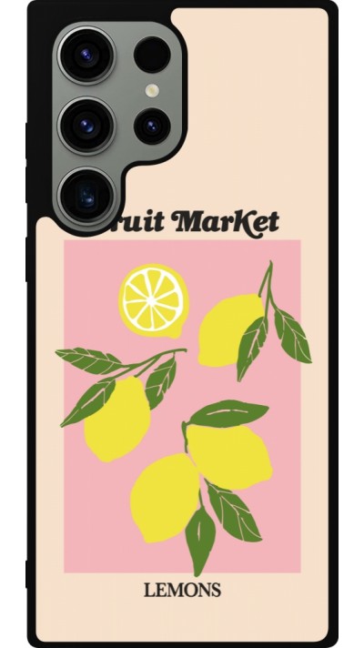 Samsung Galaxy S23 Ultra Case Hülle - Silikon schwarz Fruit market lemons 2026