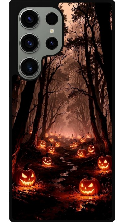 Samsung Galaxy S23 Ultra Case Hülle - Silikon schwarz Halloween 2025 Road of Terrifying Pumpkins