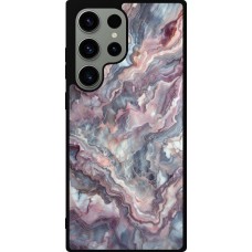 Samsung Galaxy S23 Ultra Case Hülle - Silikon schwarz Violetter silberner Marmor