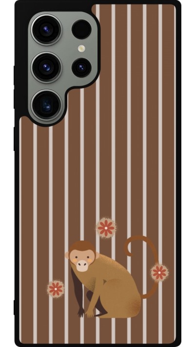Coque Samsung Galaxy S23 Ultra - Silicone rigide noir Monkey with stripes