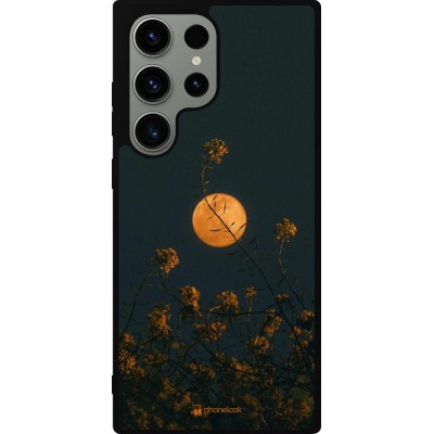 Samsung Galaxy S23 Ultra Case Hülle - Silikon schwarz Moon Flowers
