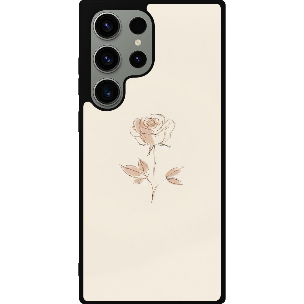 Samsung Galaxy S23 Ultra Case Hülle - Silikon schwarz Rosa Sand Minimalistisch