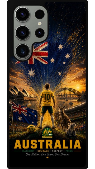 Samsung Galaxy S23 Ultra Case Hülle - Silikon schwarz Fussball Australien splash 2026