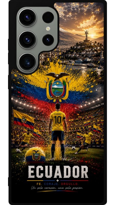 Samsung Galaxy S23 Ultra Case Hülle - Silikon schwarz Fussball Ecuador splash 2026