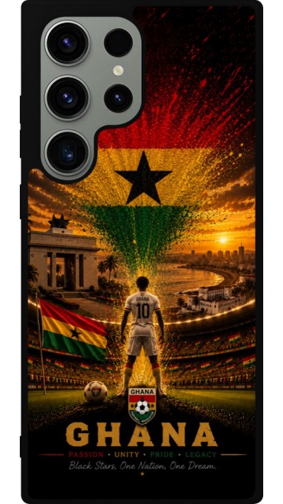 Samsung Galaxy S23 Ultra Case Hülle - Silikon schwarz Fussball Ghana splash 2026