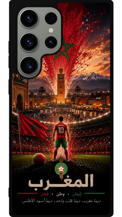 Samsung Galaxy S23 Ultra Case Hülle - Silikon schwarz Fussball Marokko splash 2026
