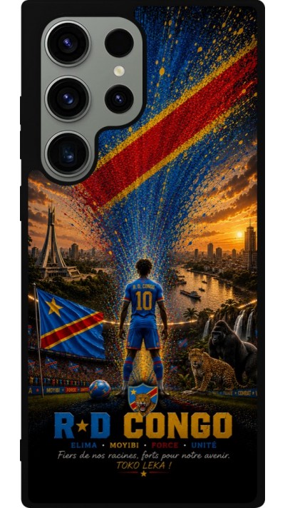 Samsung Galaxy S23 Ultra Case Hülle - Silikon schwarz Fussball Demokratische Republik Kongo splash 2026