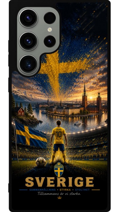 Samsung Galaxy S23 Ultra Case Hülle - Silikon schwarz Fussball Schweden splash 2026