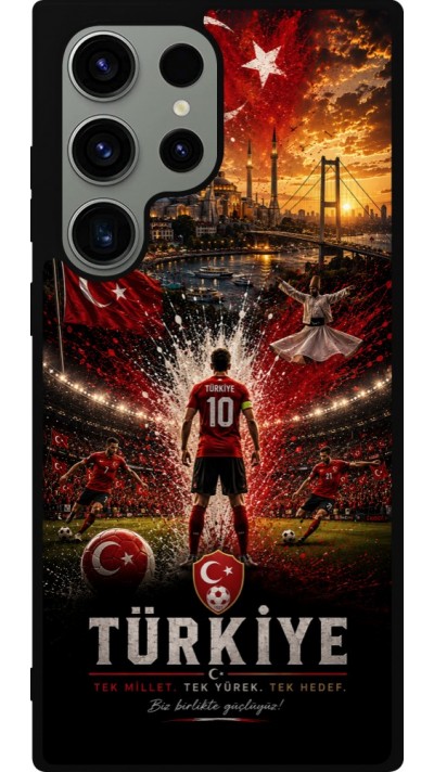 Samsung Galaxy S23 Ultra Case Hülle - Silikon schwarz Fussball Türkei splash 2026