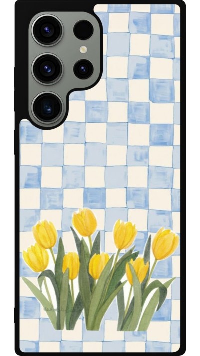 Coque Samsung Galaxy S23 Ultra - Silicone rigide noir Blue vichy tulips Spring 2026