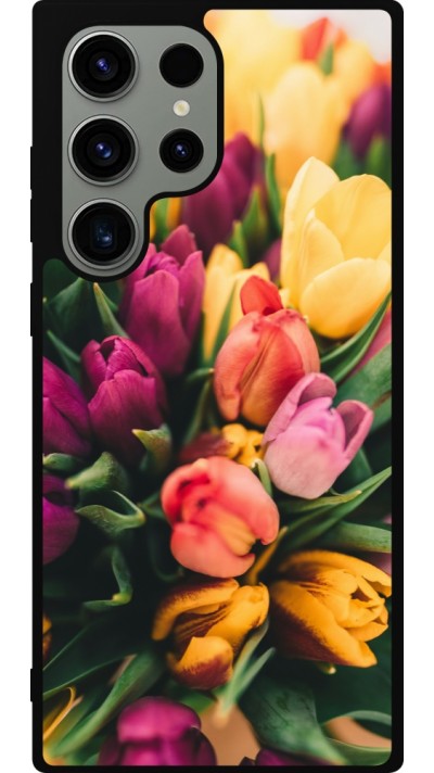 Coque Samsung Galaxy S23 Ultra - Silicone rigide noir Bouquet of tulips Spring 2026