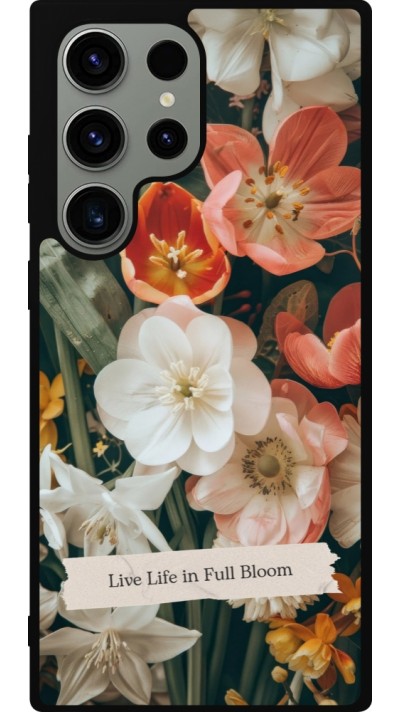 Coque Samsung Galaxy S23 Ultra - Silicone rigide noir Full Bloom Spring 2026