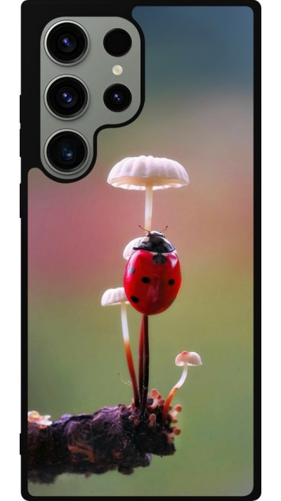 Coque Samsung Galaxy S23 Ultra - Silicone rigide noir Ladybird on a mushroom Spring 2026