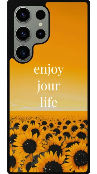Samsung Galaxy S23 Ultra Case Hülle - Silikon schwarz Summer 2025 Enjoy your life