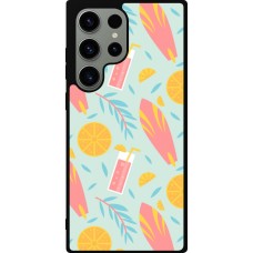Samsung Galaxy S23 Ultra Case Hülle - Silikon schwarz Summer 2025 Pattern citron