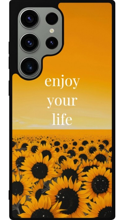 Samsung Galaxy S23 Ultra Case Hülle - Silikon schwarz Summer 2026 Enjoy your life