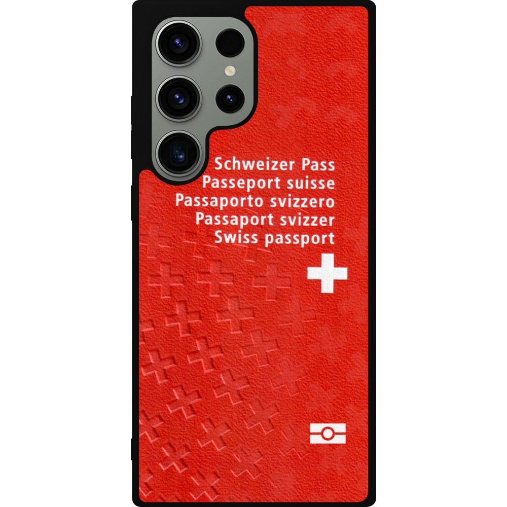 Samsung Galaxy S23 Ultra Case Hülle - Silikon schwarz Swiss Passport