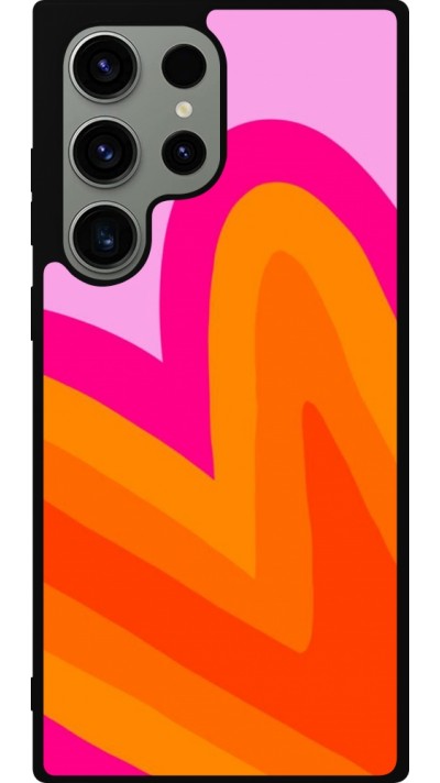 Samsung Galaxy S23 Ultra Case Hülle - Silikon schwarz Valentine 2024 heart gradient