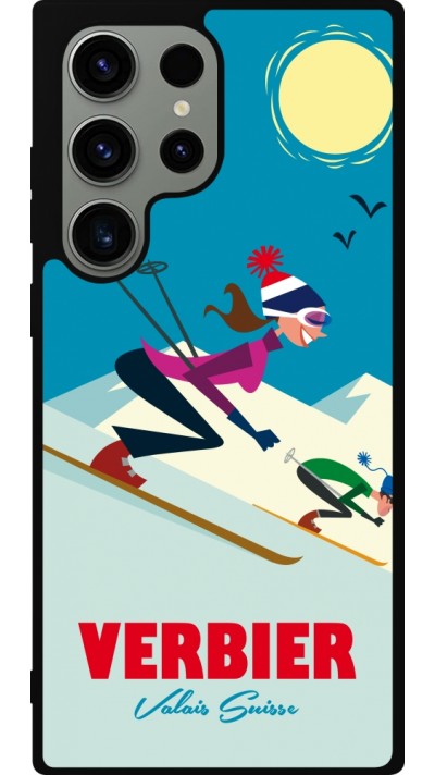 Samsung Galaxy S23 Ultra Case Hülle - Silikon schwarz Verbier Ski Downhill