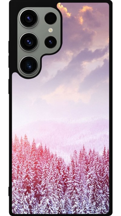 Samsung Galaxy S23 Ultra Case Hülle - Silikon schwarz Winter 22 Pink Forest