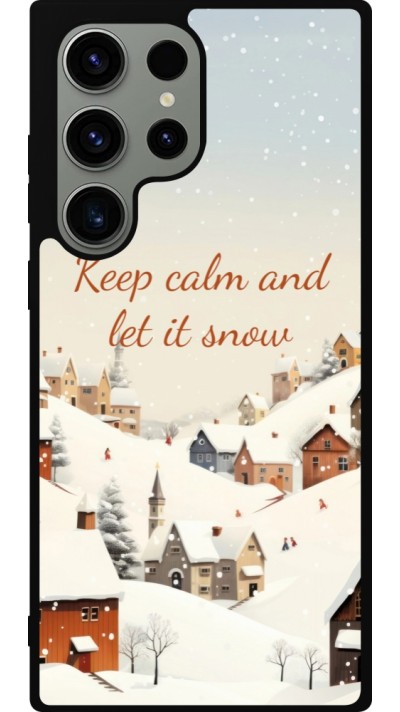 Samsung Galaxy S23 Ultra Case Hülle - Silikon schwarz Winter 25 Winter Keep calm and let it snow