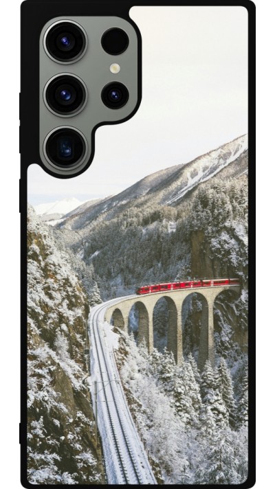 Samsung Galaxy S23 Ultra Case Hülle - Silikon schwarz Winter 25 Winter polar express