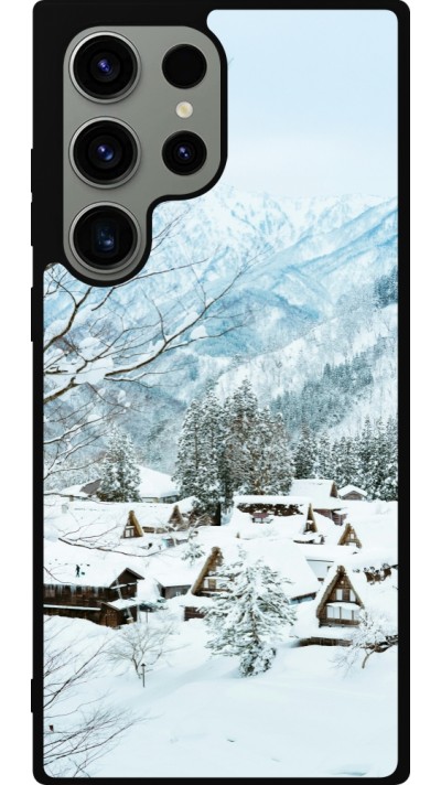 Samsung Galaxy S23 Ultra Case Hülle - Silikon schwarz Winter 25 Winter snowy landscape